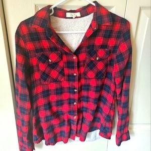 Warm flannel and fleece shirt, small